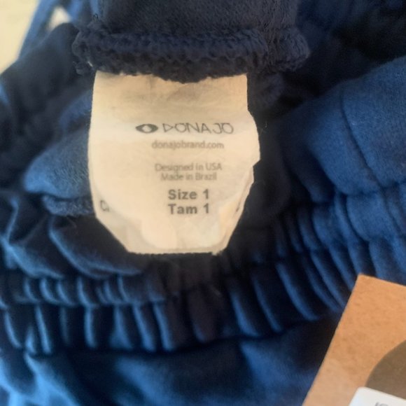 NWT DONA JO WOMENS 2 PIECE SWEATSHIRT & JOGGER "GOOD VIBES" SET NAVY SIZE 1 (SM) - Picture 13 of 15